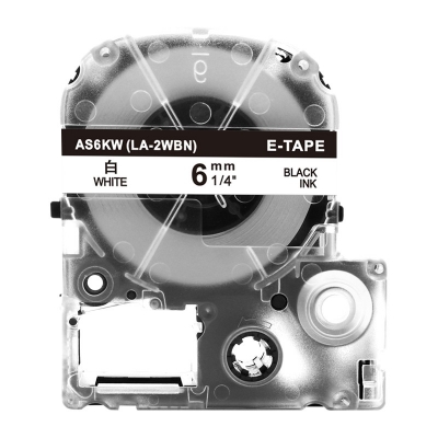 AS6KW 6mm白底黑字錦宮標簽色帶