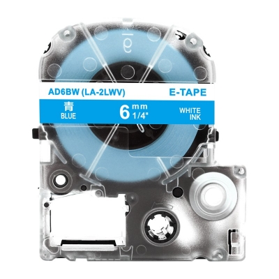 AD6BW 6mm藍底白字錦宮標簽色帶