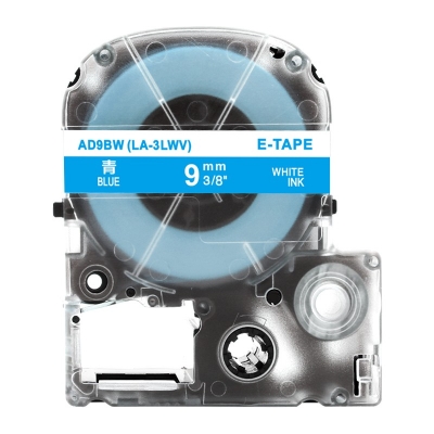 AD9BW 9mm藍底白字錦宮標簽色帶