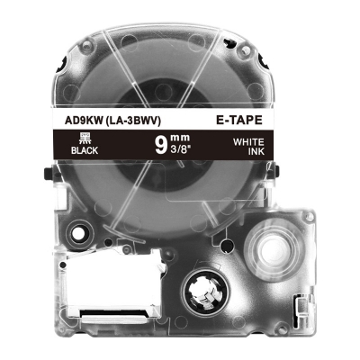 AD9KW 9mm黑底白字錦宮標簽色帶